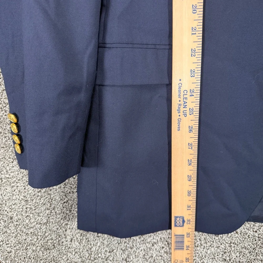 LAUREN RALPH LAUREN Blazer Mens 44L Blue Wool Gold Buttons Sport Coat Jacket
